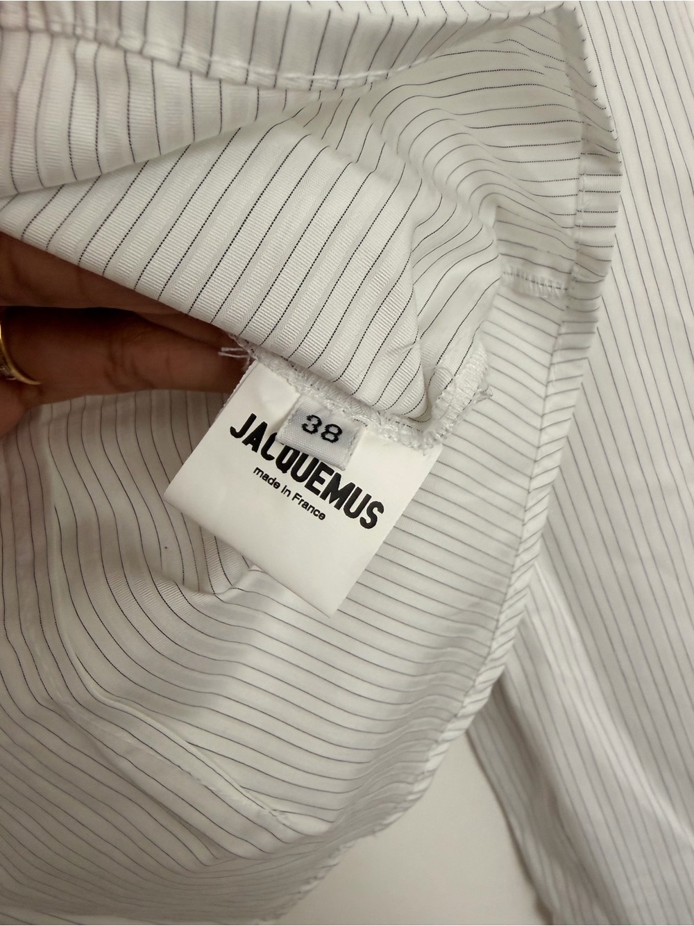 Jacquemus "La Chemise Poche" Striped Architectural Blouse – NWT - Picture 5 of 6